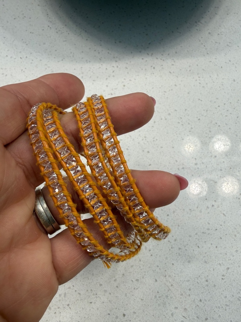 Victoria Emerson Yellow Gold Beaded Wrap Bracelet